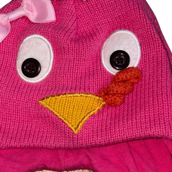 Koala Kids Infant Turkey Knit Beanie Winter Hat-Pink-0-3 Months-GUC - Picture 2 of 5